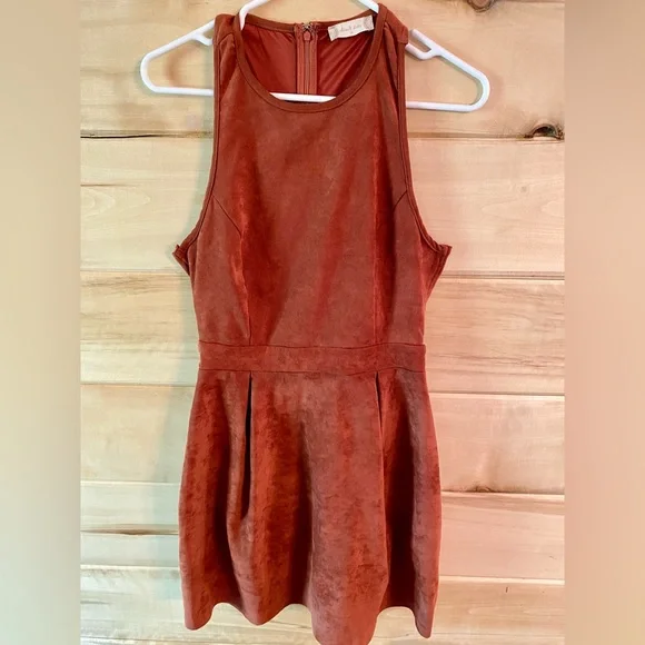 Altar'd State | Dresses | Altard State Desert Orange Faux Suede Tank Cutout  Dress | Poshmark